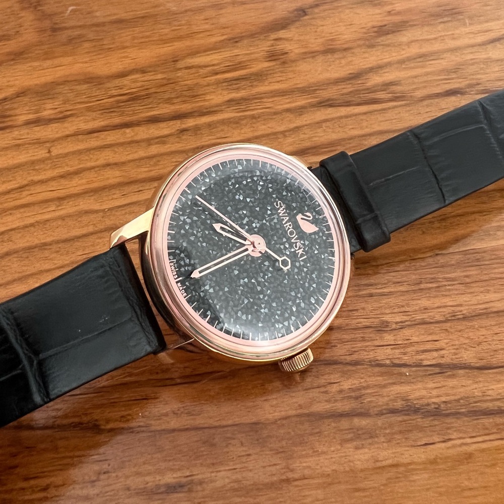 Swarovski Black and Rose Gold Watch